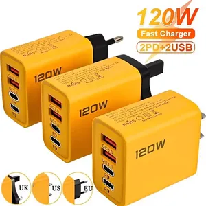 Adaptateur de <span class=keywords><strong>charge</strong></span> rapide <span class=keywords><strong>4</strong></span> ports USB-C/USB-A 120W PD <span class=keywords><strong>Quick</strong></span> <span class=keywords><strong>Charge</strong></span> 3.0 pour téléphones 16/15 - Product Image 5