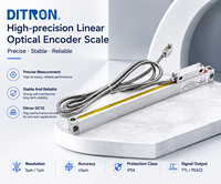 Capteur d'échelle linéaire en verre Ditron, résolution 1µm/5µm, taille standard, encodeur optique IP55, règle optique pour tour et fraiseuse