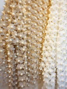 <span class=keywords><strong>Blusa</strong></span> <span class=keywords><strong>Elegante</strong></span> di Lusso da Donna NPF con Perle e Lurex Dorato, Stile Vintage con <span class=keywords><strong>Pizzo</strong></span> Floreale Traforato, Top Morbido e Grazioso - Product Image 5