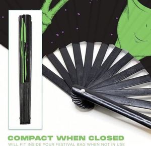 Éventail en bambou gravé avec logo, artisanat peint, pour cadeaux de mariage, souvenirs, promotionnels, avec design personnalisable - Product Image 3