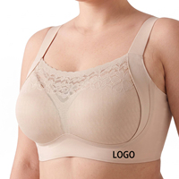 Sujetador sin costuras SHANGBINI con encaje, talla grande, sin aros, copa suave, cobertura total, bralette cómodo
