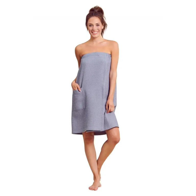 Wholesale Bath Gown Bath Towel Skirt Bathrobe Custom Logo 100% Cotton Super Absorbent Terry Spa Body Bath Wrap Towel For Women