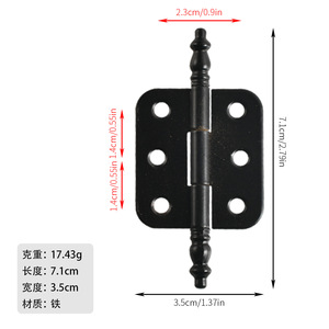 Charnière pivotante en fer pour mobilier industriel avec 6 trous, durable et facile à installer, angle d'ouverture de 180°, boîte cadeau incluse - Product Image 4
