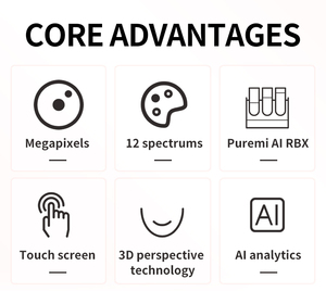 Analyseur de peau numérique 3D AI professionnel, <span class=keywords><strong>scanner</strong></span> facial Magic Mirror, machine d'analyse d'imagerie à 8 spectres - Product Image 3