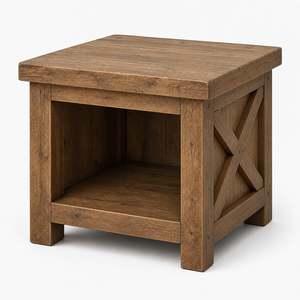 Table de chevet et table basse convertible en bois massif, étagère de rangement artisanale pour chambre et salon - Product Image 1