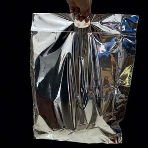 Shiny Aluminum Foil Silver <b>Mailer</b> With Handle Custom Printed Logo Silver Envelopes Self Seal Postal <b>Mailer</b> - Product Image 5