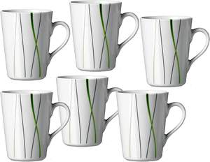 10oz Fine Porcelain Tea <strong>Mug</strong> with Striped Pattern Dishwasher &amp; Microwave Safe for Party Use - Product Image 2