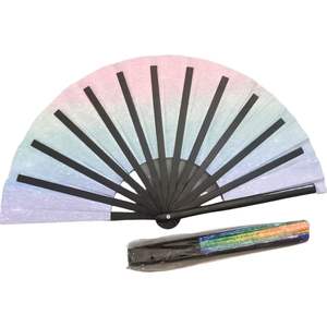 2025 logotipo personalizado 33cm publicidad colorida DIY ventilador de mano de bambú ventilador de mano plegable regalo promocional - Product Image 5