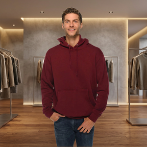 Sweat à capuche personnalisé pour homme, en coton 100% écologique, coupe classique, motif uni, impression de logo personnalisée, idéal pour l'hiver - Product Image 3