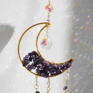 Suncatcher kristal ay güneş yakalayıcı rüya yakalayıcılar kristaller gökkuşağı yapımcısı şifa ametist güneş yakalayıcılar bahçe dekoru - Product Image 3