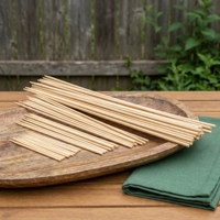 Brochettes de barbecue 100% bambou naturel, bâtonnets de bambou jetables pour grillades, 21-30 cm