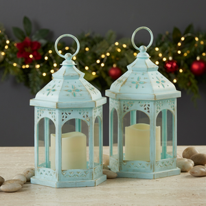 Lanternes hexagonales colorées en gros pour bougies sans flamme, décoration de Noël pour la maison - Product Image 2