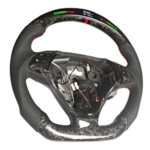 Volant de Voiture <span class=keywords><strong>Sport</strong></span> Performance TY à 3 Branches avec Affichage LED, en Cuir Véritable 100 % Fibre de Carbone, Personnalisé avec Couleur de Surpiqûre au Choix - Product Image 3
