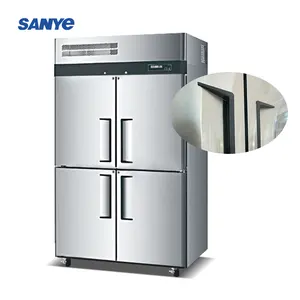 304 edelstahl 4-türiger luftkühlender vertikaler Kühlschrank große Kapazität industrieller kommerzieller Kühlschrank