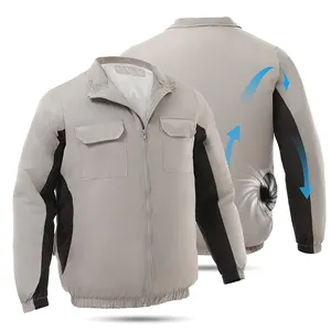Vinmori In-stock giacca da uomo con ventola di raffreddamento alimentata tramite USB 5V per panno di raffreddamento per ventola da lavoro all'aperto ad alta temperatura estiva
