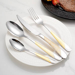 Chất lượng cao hiện đại thép không gỉ <span class=keywords><strong>Flatware</strong></span> sang trọng dao kéo bạc Set cho nhà hoặc khách sạn nhà sản xuất bán buôn - Product Image 4