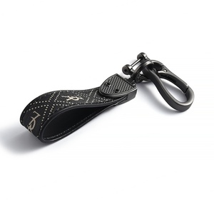 Llavero de tela retro moderno con gancho metálico para coche/motocicleta y logotipo personalizado - Product Image 4