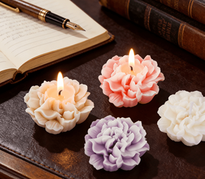 Bougie décorative Zijin Carnation en cire de paraffine, durée de combustion de 1 à 2 heures, 5 couleurs, pour la fête <span class=keywords><strong>des</strong></span> mères, Thanksgiving, la maison - Product Image 3