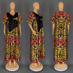 2026 New Fashionable Middle Eastern Muslim Hot Selling Loose High Quality Ethnic Elegant African Glitter Women's Printed Dress - Product Image 5