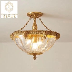 Lámparas de techo de lujo para sala de estar y dormitorio, lámpara de estudio Retro francesa, de cobre, <span class=keywords><strong>neoclásico</strong></span> - Product Image 2