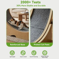 Roue d'exercice portable en bois naturel pour chat, grande roue d'exercice silencieuse, jouet de fitness pour animaux de compagnie pour chats d'intérieur