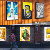 Boîte lumineuse murale en aluminium ultra-mince, étanche, rétroéclairée par LED, certifiée CE RoHS, haute luminosité, forme personnalisable pour la publicité