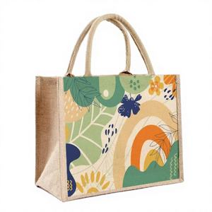 Bolsa de Yute de Lona de Alta Calidad, Natural, Reutilizable, de Gran Capacidad, con Logotipo Personalizado, para Mujeres, Compras, Viajes, Alimentos, Herramientas, Ropa - Product Image 1