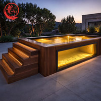 Piscine en fibre de verre (FRP/GRP) Longxuan Pool Factory, kit complet avec éclairage LED transparent personnalisable pour piscine d'hôtel.