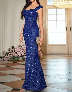 Élégant antistatique des années <span class=keywords><strong>1920</strong></span> Gatsby inspiré A-ligne Maxi robe de soirée femmes paillettes parole longueur robe de soirée Cocktail naturel - Product Image 4