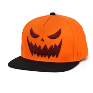 Halloween 3d Puff Embroidery Logo 2 Tone Color Block Custom Infant Toddler Kid Children Snapback Hat Cap