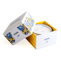 Carton de luxe personnalisé grande boîte à bougies trio 3 mèches en cadeau emballage
