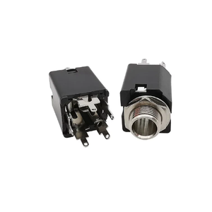 PJ-612A 6.35mm <span class=keywords><strong>Jack</strong></span> cái 5 chân Kết nối âm thanh 1/<span class=keywords><strong>4</strong></span> inch Stereo Microphone khuếch đại tai nghe Ổ cắm đai ốc gắn bảng điều khiển màu đen - Product Image 6