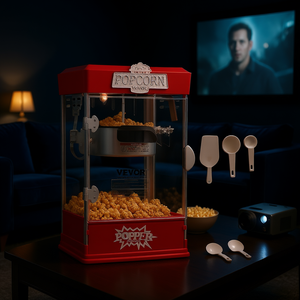 Máquina para Hacer Palomitas de Maíz Vevor de 480W, Roja, de Sobremesa, con Aire Caliente, Olla de 4 Oz, Incluye 3 Cucharas, Capacidad de 1.5 Galones - Product Image 2