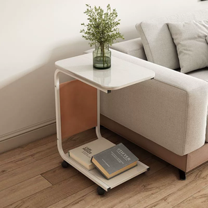 Mesa auxiliar de madera en forma de <span class=keywords><strong>C</strong></span> para sala de estar, mesa de centro móvil para dormitorio moderno para uso en cafetería doméstica - Product Image 3