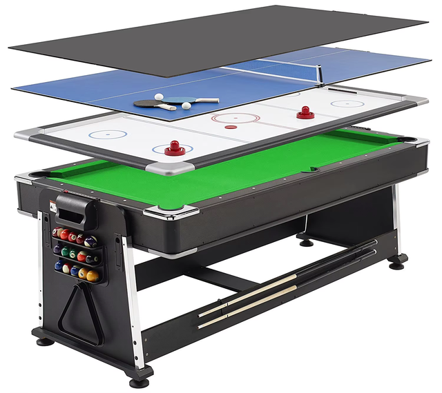 New Style Hot Sale Multi-functional 4-in-1 Rotating Pool Game Table