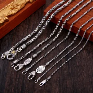 BOCAI S925 Sterling Silber Halskette für Männer und Frauen Neue Vajra-Stößel Sechssilben-Mantra Reines Argentum Feiner Silberschmuck - Product Image 2