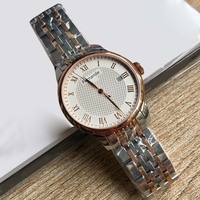 Nouvelle montre mécanique formelle pour homme, bracelet en acier inoxydable, cadran rond blanc guilloché, fenêtre de date, montre classique