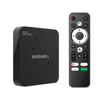 Décodeur intelligent G7mini Android 11 Amlogic S905W2 2 Go 16 Go 4K ATV Box avec télécommande vocale Lecteur multimédia domestique compact