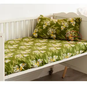 Katoenen Wieg Babydekbed Hoezen Lakens Pasgeboren Baby Beddengoed Dekbedovertrek Set Geweven 40 100% Katoen Bamboe Houtskool T/T