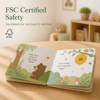 Livre cartonné pour enfants personnalisé et écologique avec impression à l'encre de soja sûre, reliure parfaite, couverture rigide, service sur demande