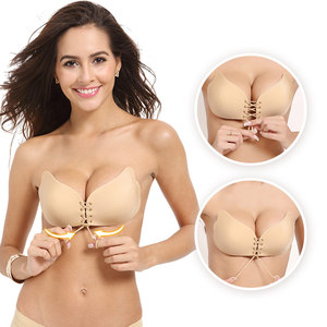 Siêu dính tự dính Push-Up Áo ngực vô hình backless vú nâng sâu hình chữ V cleavage sexy tái sử dụng Quây Áo ngực thu thập - Product Image 1