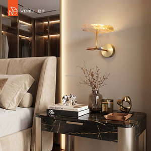 Golden Lotus Luxury Wall <b>Lamp</b>, <b>Antique</b> Bronze Lotus Leaf Wall Sconce - Product Image 2
