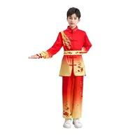 Costume de danse du dragon chinois personnalisé pour enfants et adultes, uniforme d'exercice d'arts martiaux, tenue de spectacle de tambour, ensemble pour spectacle de groupe, fourniture en gros OEM