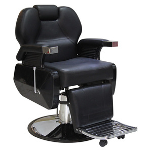 Sillón de Barbería Profesional Nuevo de Lujo en Negro, Reclinable, de Cuero Sintético, para Peluquería Masculina, Venta al Por Mayor - Product Image 6