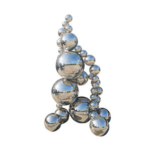 Stainless Steel Mirror Ball Sculpture 950*650*1620mm Irregular Outdoor Garden Ornament - Product Image 4