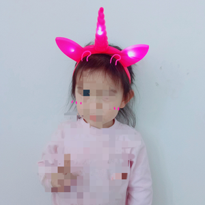 Vente flash - Clip à cheveux LED - Bandeau <span class=keywords><strong>licorne</strong></span> LED mignon pour enfant - Bandeau lumineux pour la décoration de fête d'anniversaire - Product Image 3