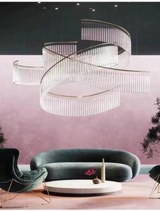 Hot bán dự án tùy chỉnh Nordic ánh sáng mặt dây chuyền trong nhà sảnh khách sạn sang trọng pha lê hiện đại <span class=keywords><strong>LED</strong></span> đèn chùm - Product Image 3