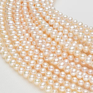 Collier de perles de Tilian blanches Xiang Jewelry BXL107-189, qualité AAA, 8-9 mm, perles d'eau douce baroques semi-finies, perles en vrac - Product Image 1