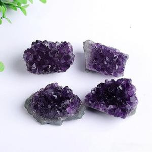 Natural Purple Amethyst <b>Cluster</b> Raw Quartz <b>Crystal</b> Druzy Mineral Specimen Reiki Healing Home Decoration Gift For Collection - Product Image 1