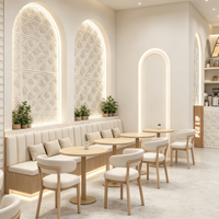 Comptoir de bar à café multi-matériaux CIRI, mobilier de magasin personnalisé, éco-responsable, éclairé par LED, pour restaurant, hôtel, hall d'entrée, café